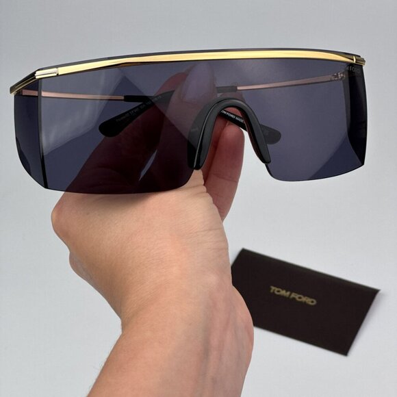 Tom Ford FT0980/S 30A PAVLOS-02 BRAND NEW Sunglasses Gold Smoke Irregular Unisex - Picture 2 of 14